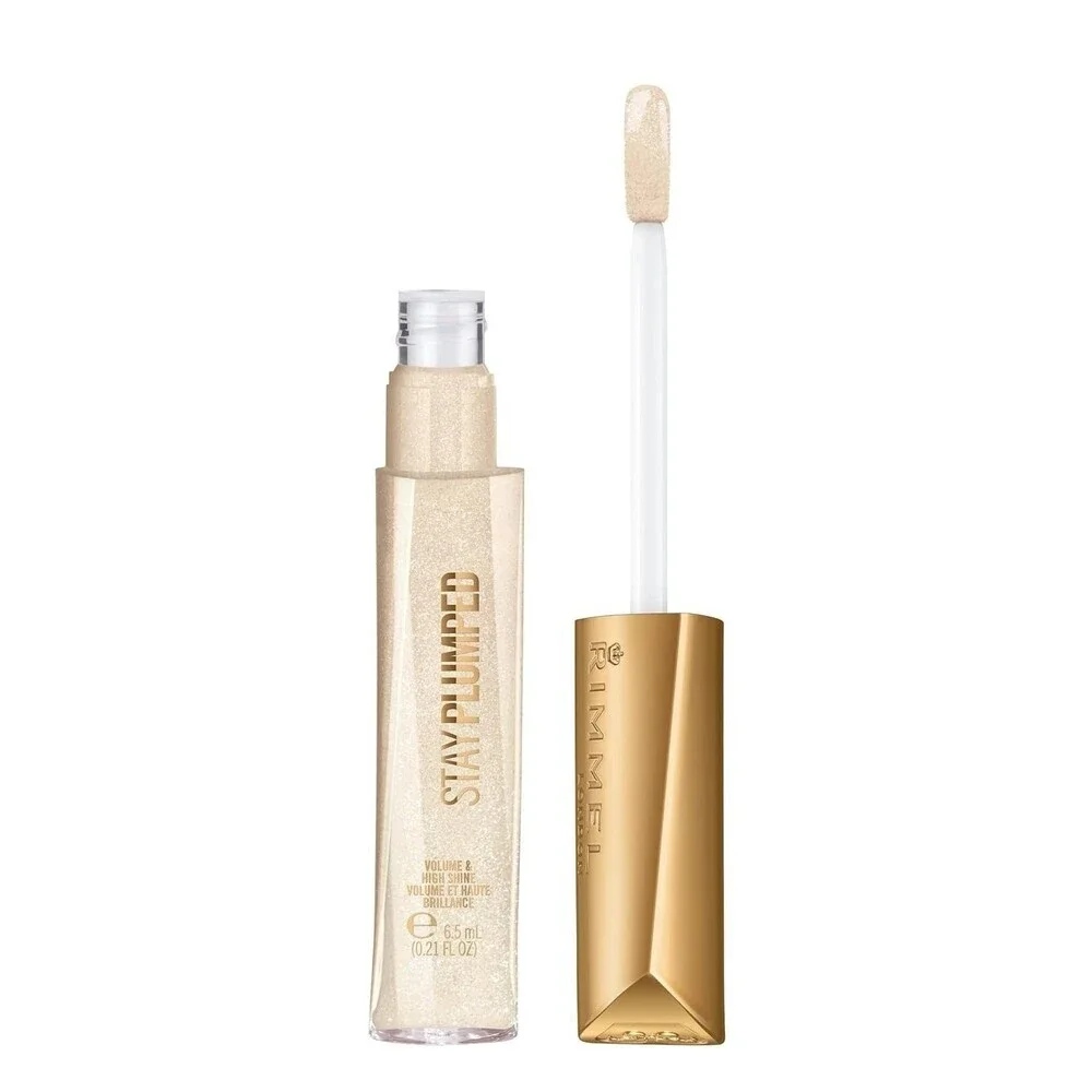Rimmel London Stay Plumped Lipgloss 800 Diamond Pop 0.21oz New White Shimmer